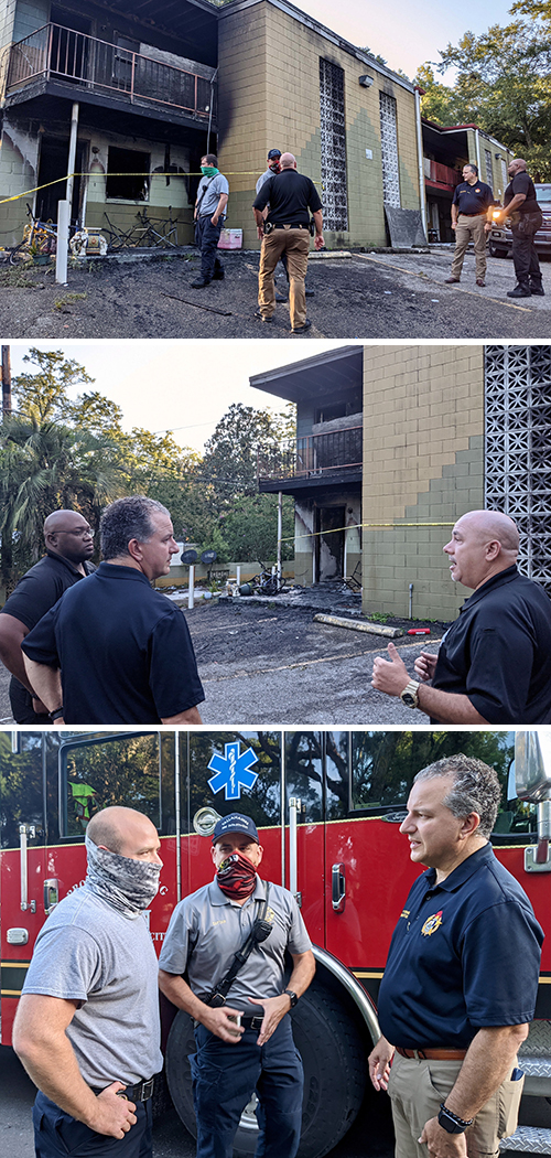 Patronis at fire site