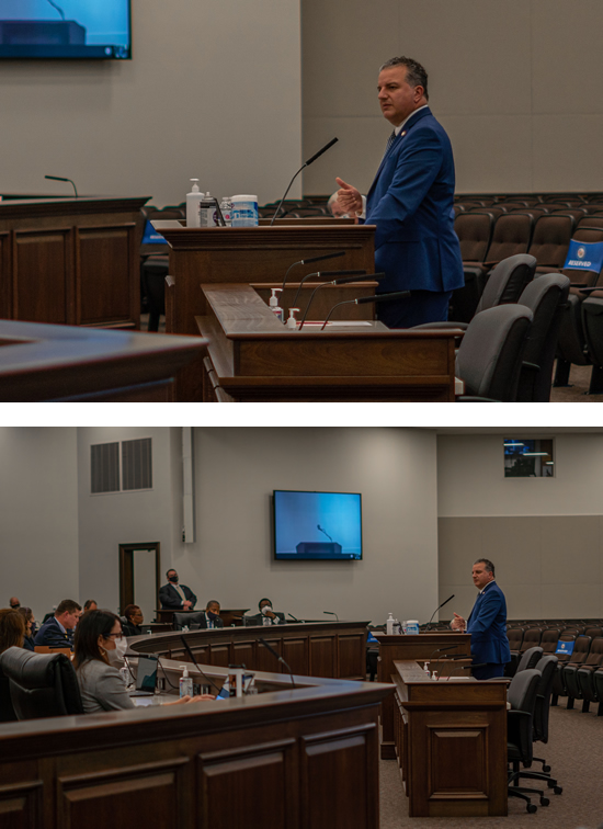 Patronis speaking before committee