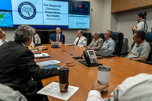 Patronis speaking at Corona roundtable