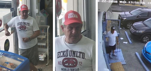 Security stills of scam artist