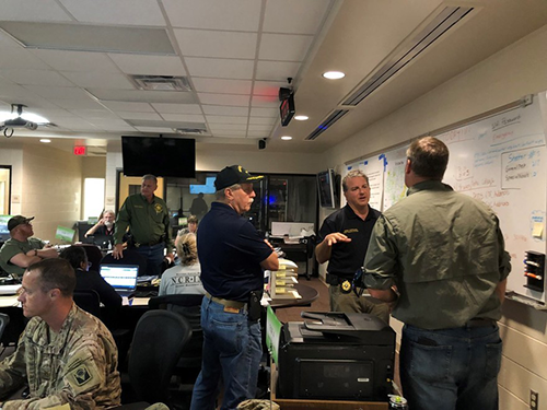 Patronis at Jackson County Emergency Operations Center