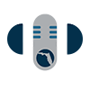 Icon of microphone with PALM logo on it