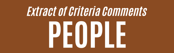 Criteria Comments - People