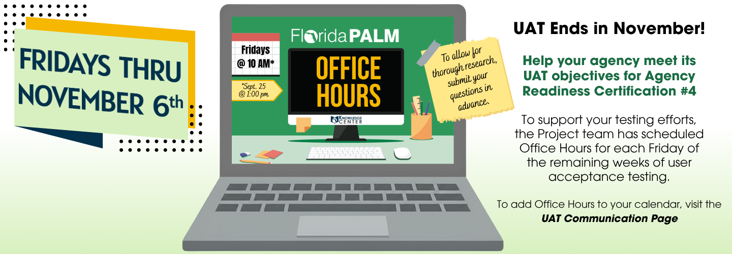 Office Hours are Every Friday through November 6