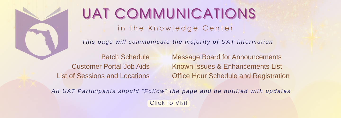 UAT Communications in the Knowledge Center