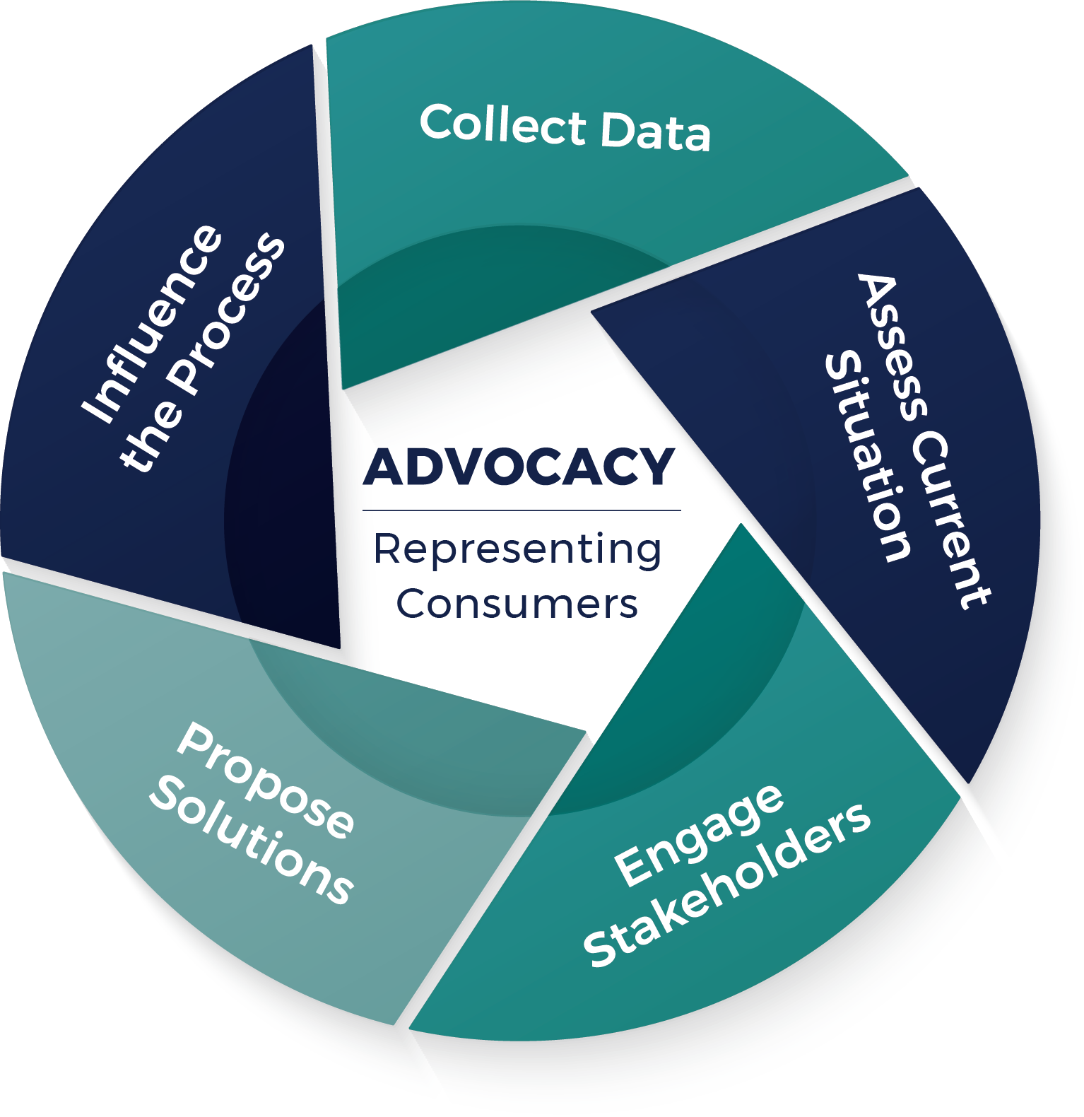 Advocacy Wheel - Process of Representing Consumers