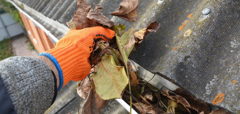 Cleaning out gutters