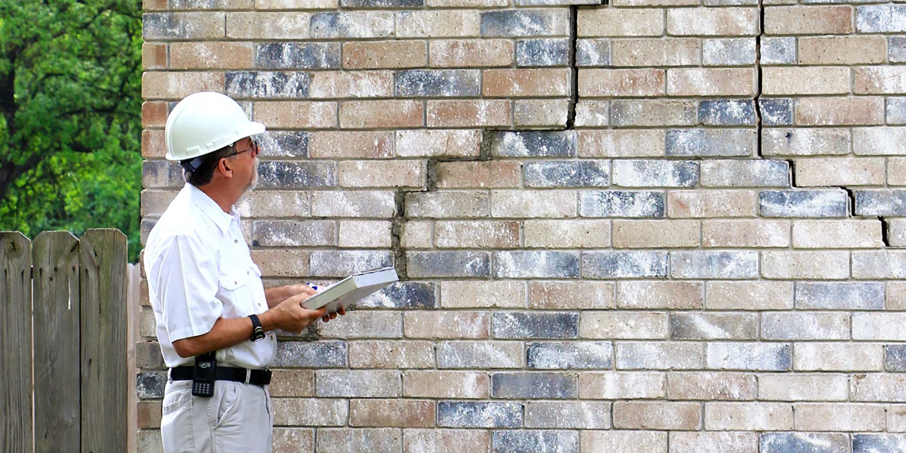 Contractor Inspecting Damage on Home