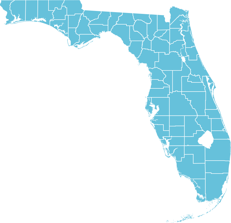 Florida County Outline Map
