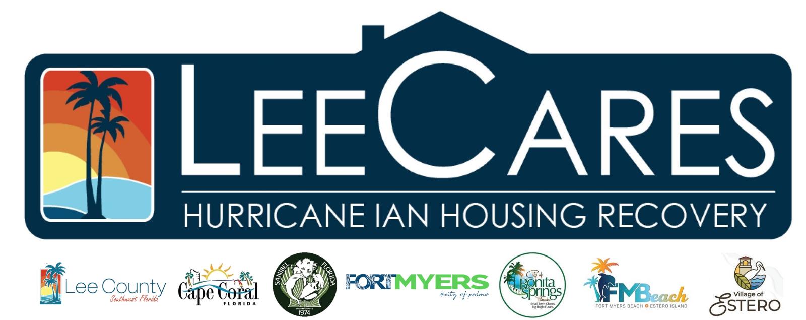LeeCares Hurricane Ian Housing Recovery Logo 