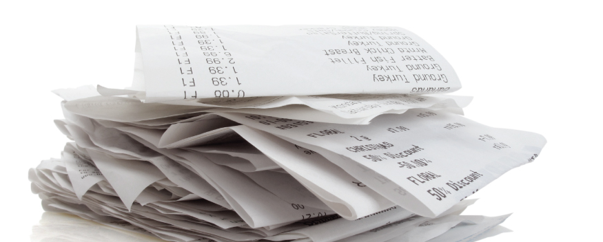 Stack of receipts