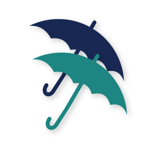 two umbrella icon representing multiple policy coverage