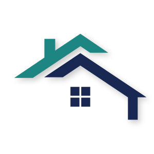 teal and blue roof icon