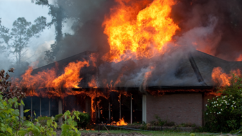 House Fire House engulfed in flames