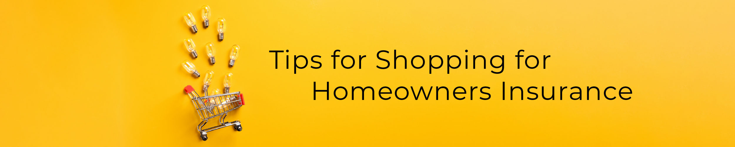 Tips For Shopping For Homeowners Insurance - Toy shopping cart with light bulbs spilling out
