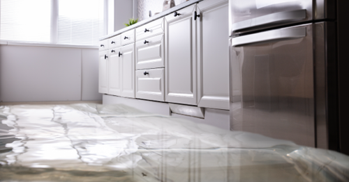 Water Deductible Flooded Kitchen Kitchen floor flooded with multiple inches of water