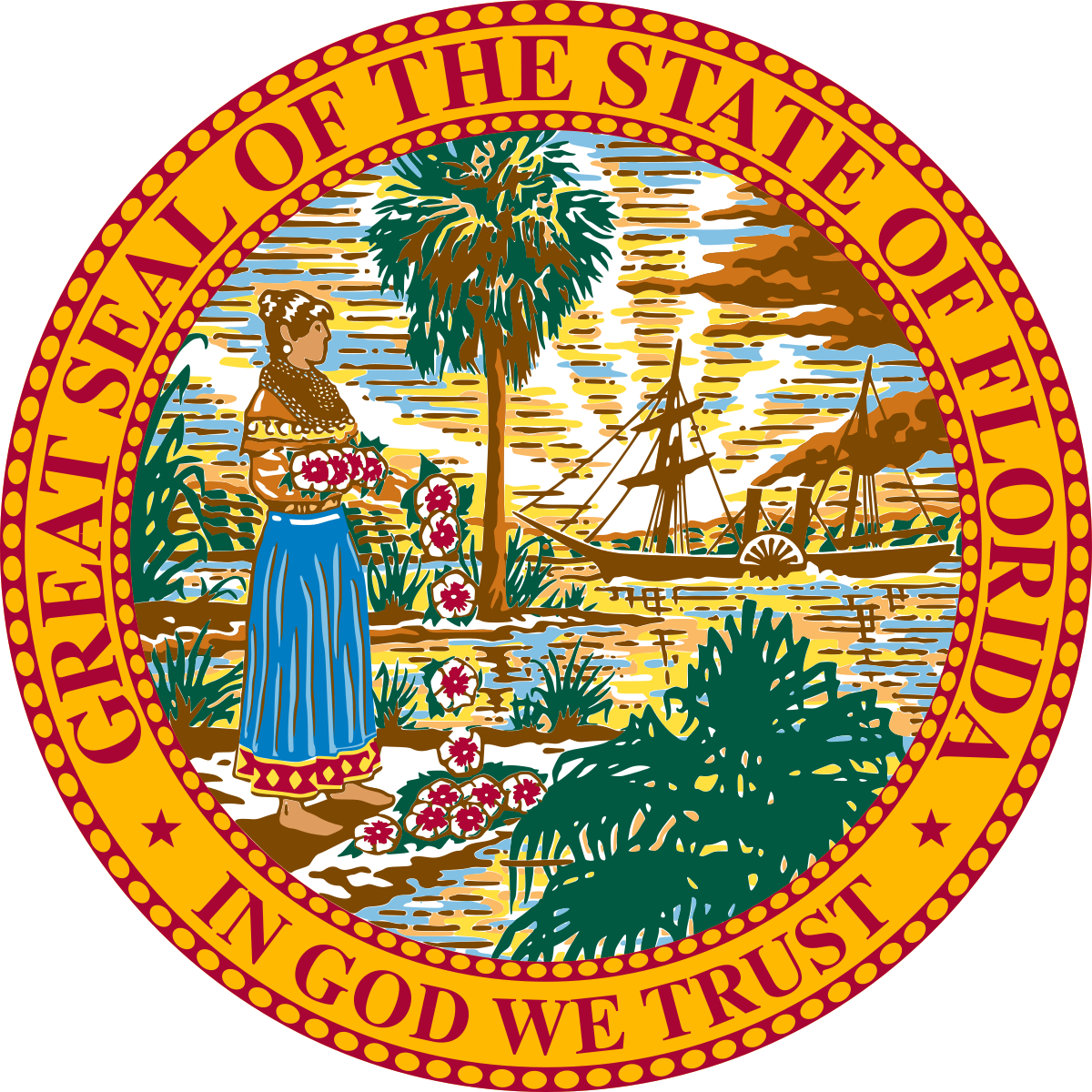 Great Seal of Florida - In God We Trust 