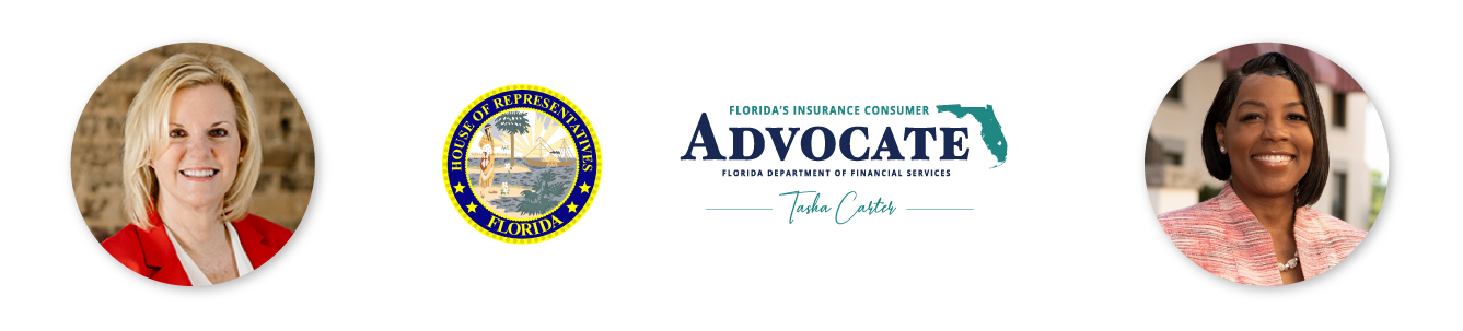 Rep. Trabulsy and ICA Carter Rep. Dana Trabulsy, Florida House of Representatives Logo, ICA Logo and ICA Tasha Carter