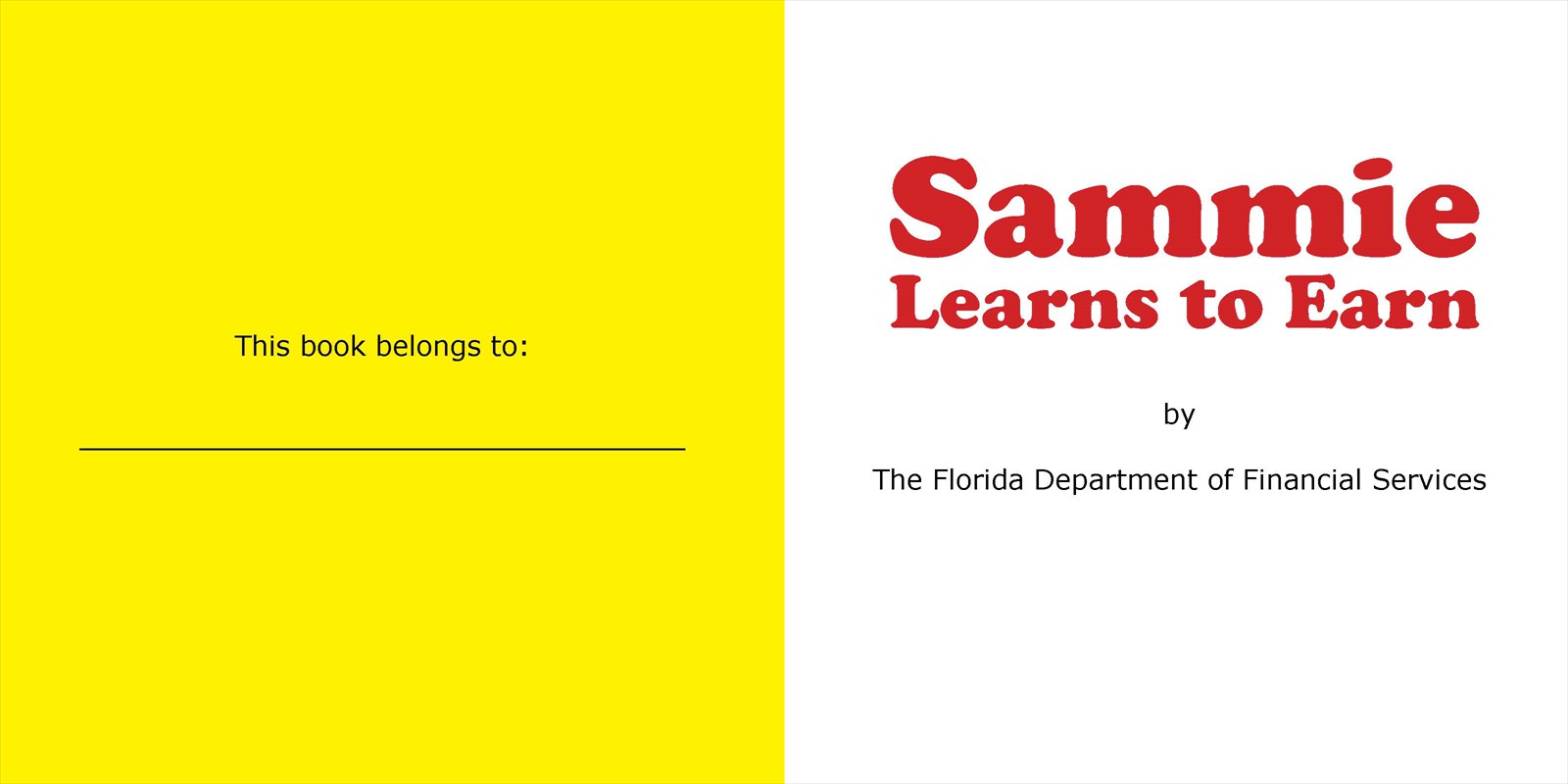 Slide 02 of the Sammie Learns to Earn Book