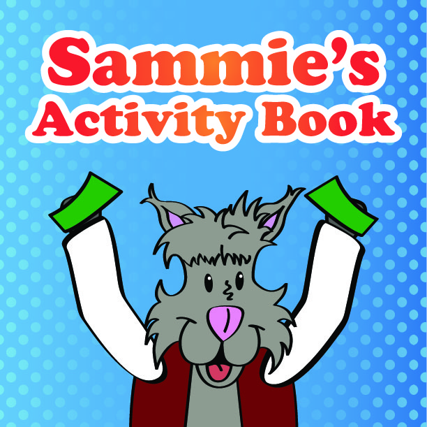 "Sammie Activity Book" with Sammie Holding Money