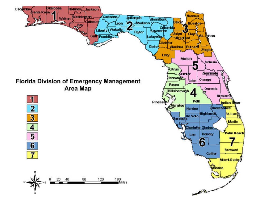 Florida Division of Emergency Management Area Map