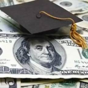 College Graduation Cap with cash money