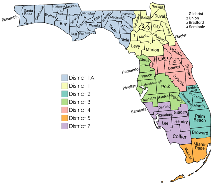 Bureau of Compliance District Offices map