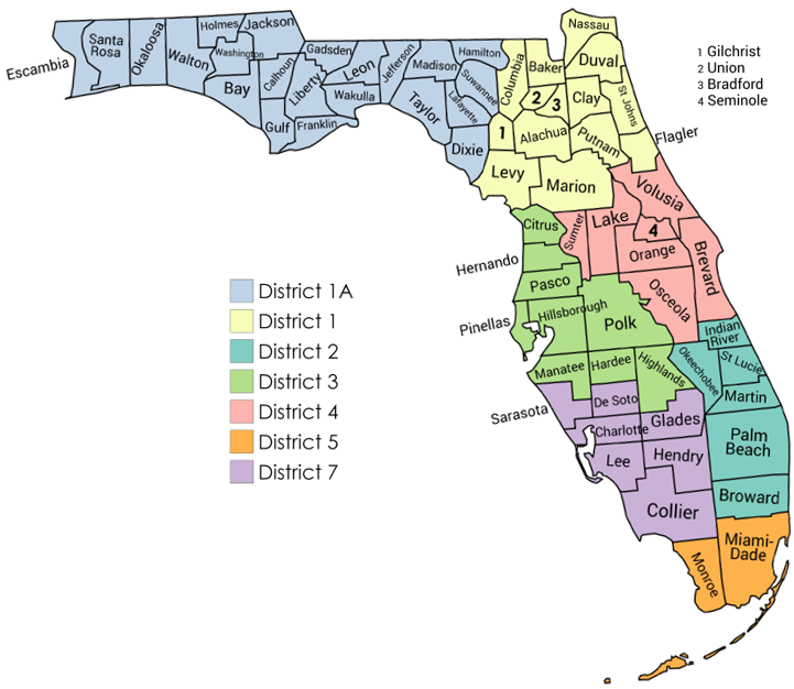 Map of Bureau of Compliance District Offices